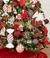 Trimsetter Christmas Magic Collection Beaded Stripe Ball Ornament, Set of 2
