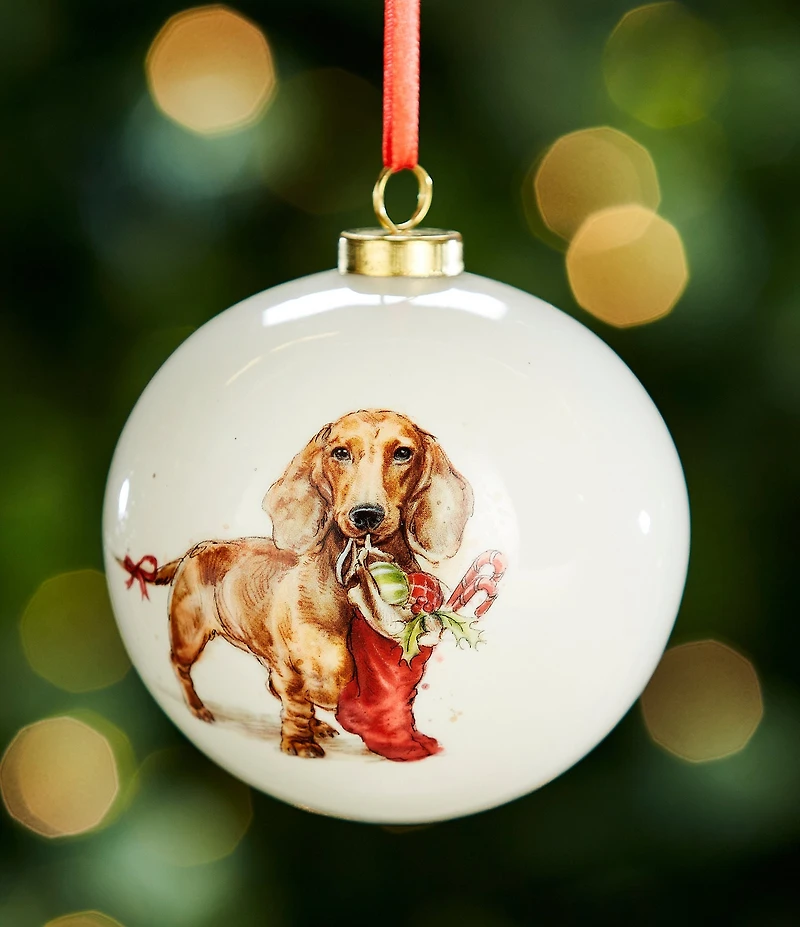 Trimsetter Christmas Magic Collection Double Sided Dachshund #double;Hope#double; Ball Ornament