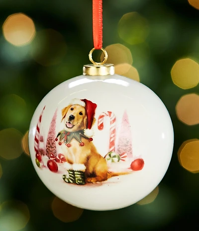 Trimsetter Christmas Magic Collection Double Sided Golden Retriever #double;Hope#double; Ball Ornament