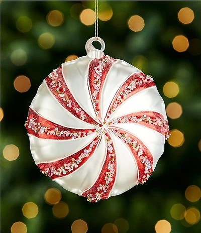 Trimsetter Christmas Magic Collection Peppermint Sprinkle Round Disk Ornament