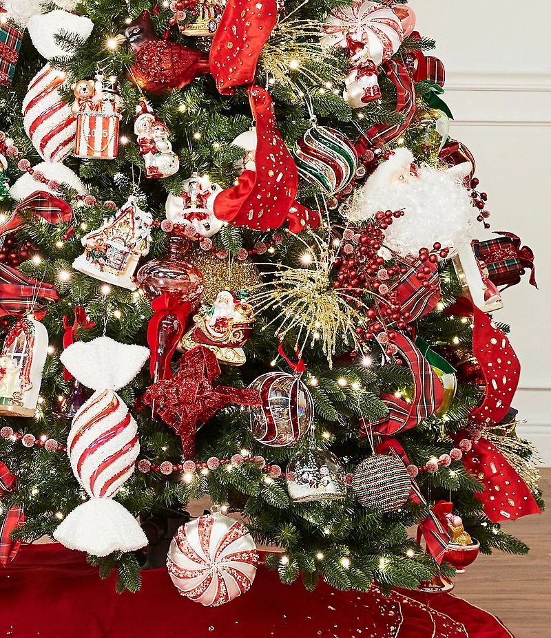 Trimsetter Christmas Magic Collection Peppermint Swirl Glass Ball Ornament, Set of 2