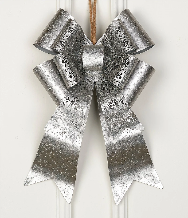 Trimsetter Feliz Navidad Collection Metal Bow Hanging Wall Decor