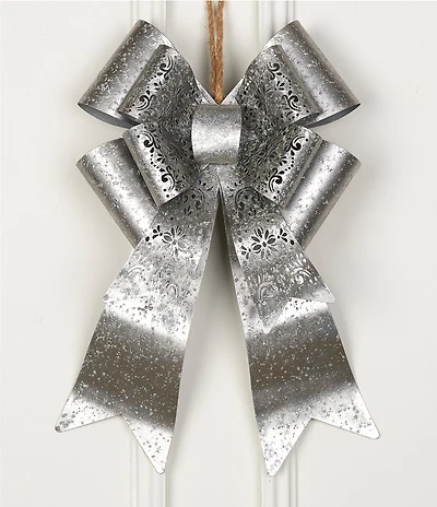 Trimsetter Feliz Navidad Collection Metal Bow Hanging Wall Decor