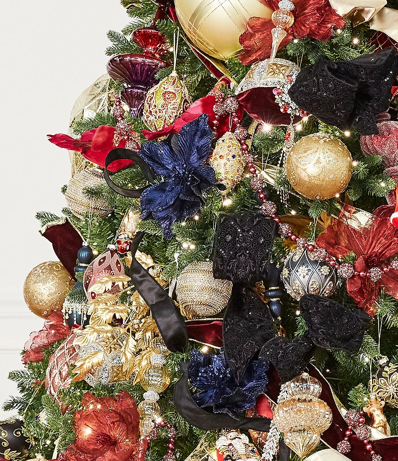 Trimsetter Grandeur Collection Allover Beaded Stripe Ball Ornament, Set of 2