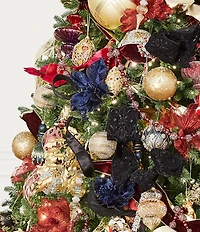 Trimsetter Grandeur Collection Allover Beaded Stripe Ball Ornament, Set of 2