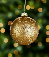 Trimsetter Grandeur Collection Beaded Mercury Glass Ball Ornament