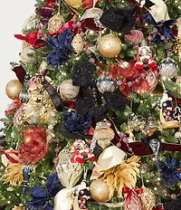 Trimsetter Grandeur Collection Glitter Leaf Glass Ball Ornament, Set of 2