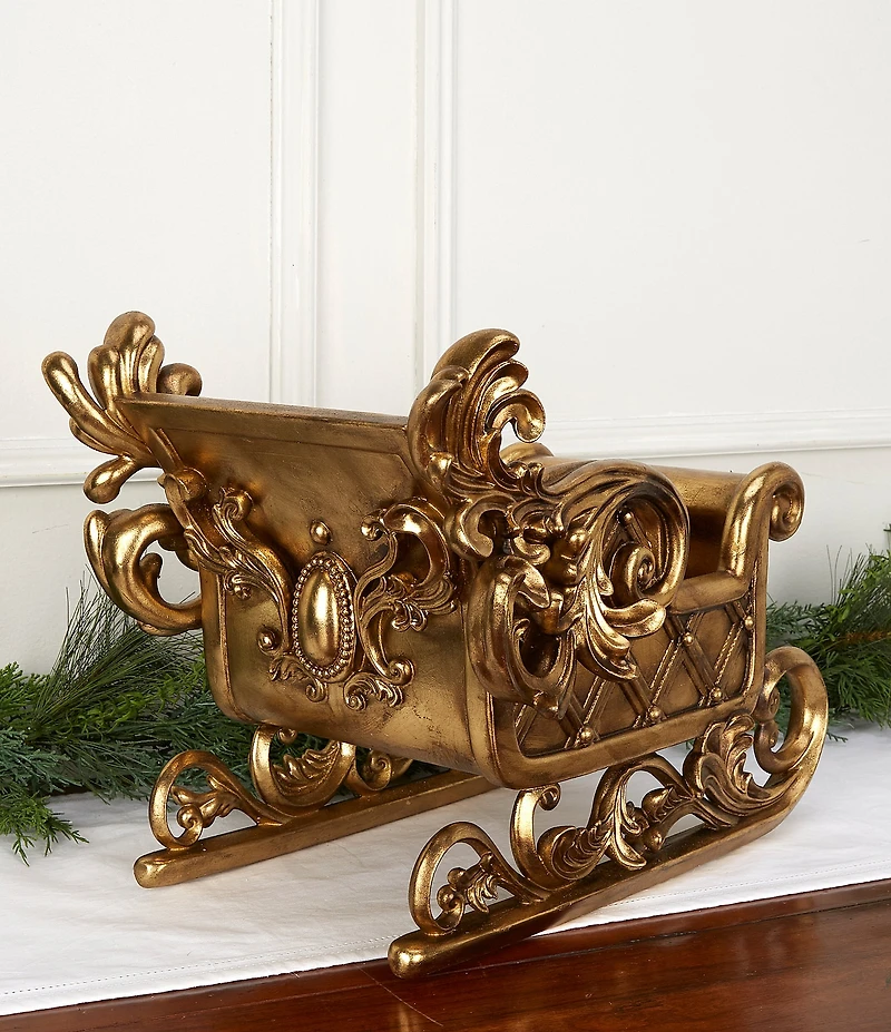 Trimsetter Grandeur Collection Gold Sleigh Figurine