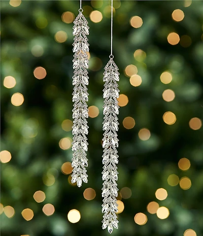 Trimsetter Grandeur Collection Rhinestone Long Drop Ornament, Set of 2