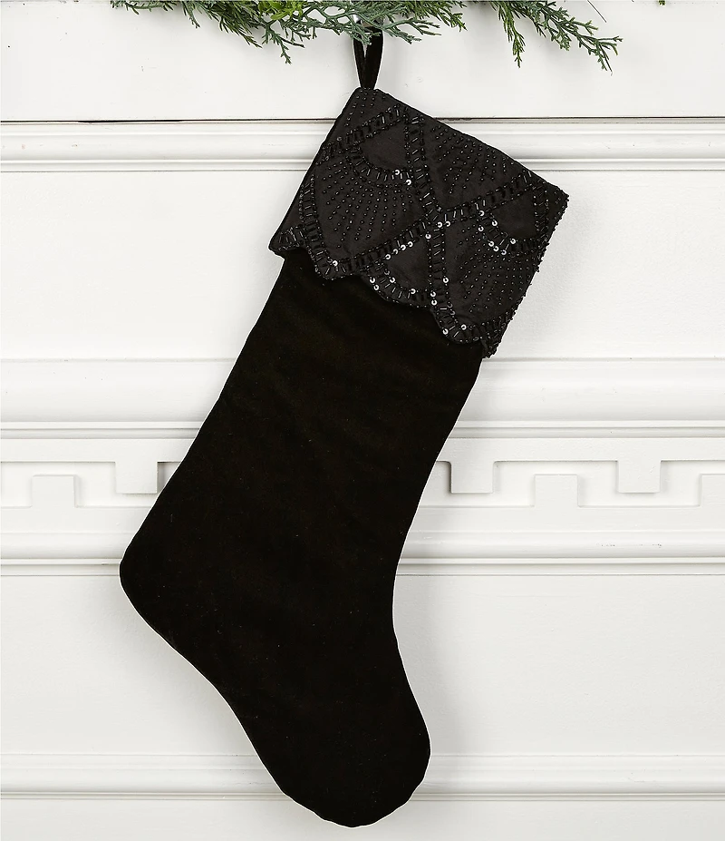 Trimsetter Grandeur Collection Velvet Embellished Stocking