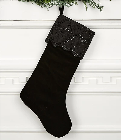 Trimsetter Grandeur Collection Velvet Embellished Stocking