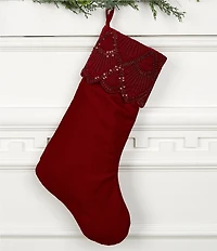 Trimsetter Grandeur Collection Velvet Embellished Stocking