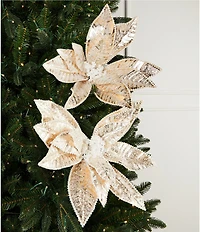 Trimsetter Luxe Lodge Collection Glitter Poinsettia Pick, Set Of 2