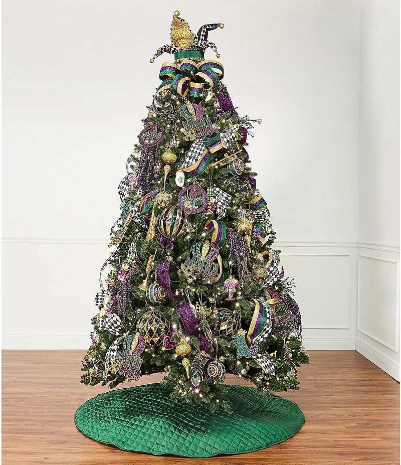 Trimsetter Mardi Gras Collection Jeweled Glass Ball Ornament, Set of 2