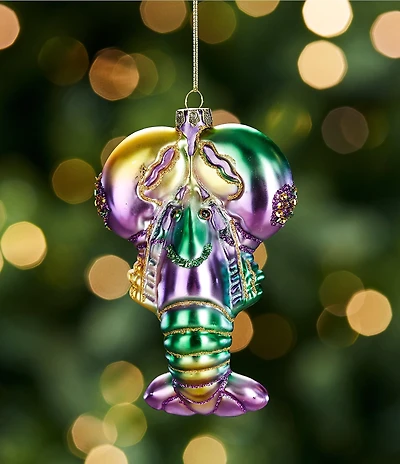 Trimsetter Mardi Gras Collection Multi Color Lobster Glass Ornament