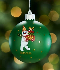 Trimsetter Mr. Bingle Collection 2025 Dated Double Sided Mr. Bingle on Train Glass Ornament