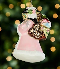 Trimsetter Pink Santa Hand Painted Glass Ornament