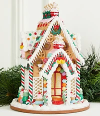 Trimsetter Santa Claus Lane Collection Embellished Gingerbread House LED Light-Up Figurine