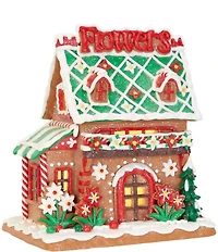 Trimsetter Santa Claus Lane Collection Frosted Gingerbread Flower Shop