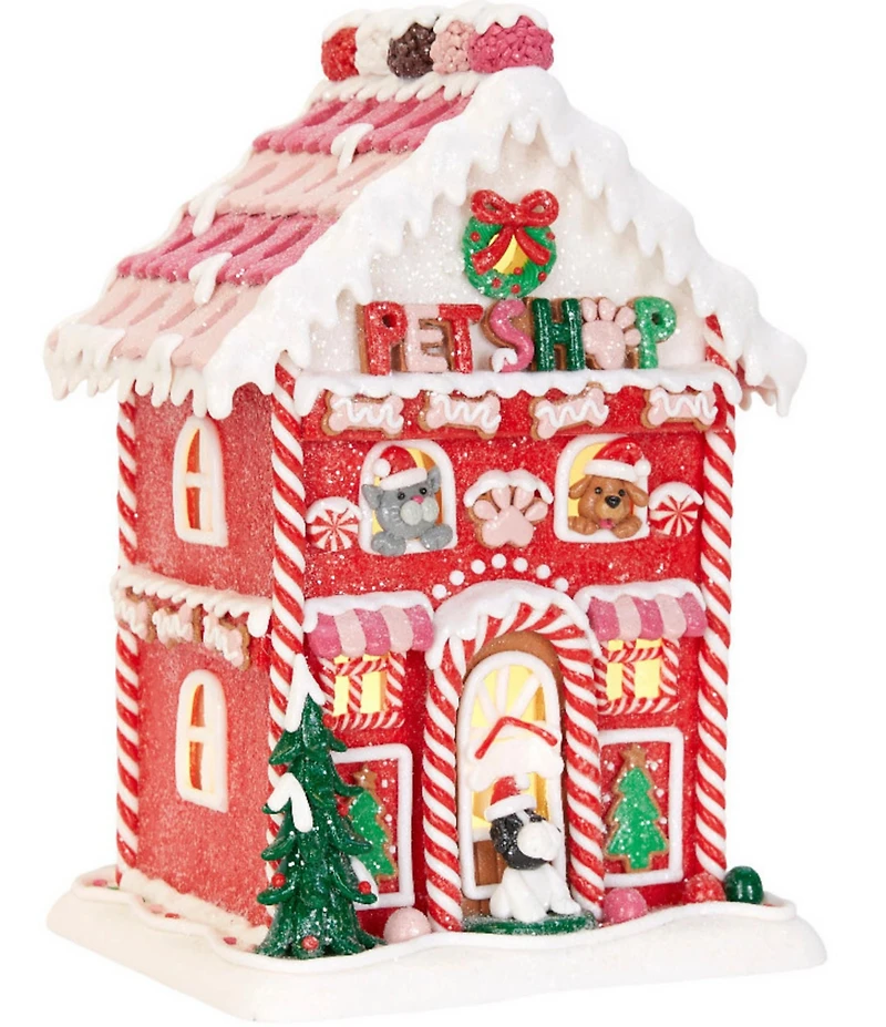 Trimsetter Santa Claus Lane Collection Frosted Gingerbread Pet Shop