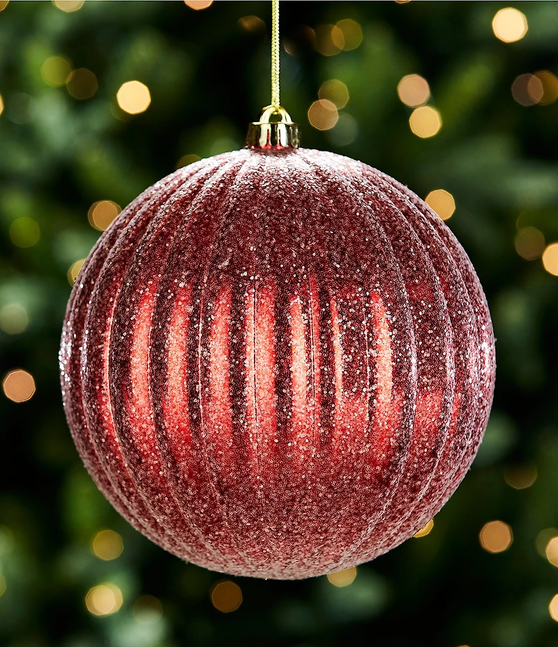 Trimsetter Shatterproof Collection Oversized Ribbed Glitter Ornament