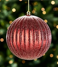 Trimsetter Shatterproof Collection Oversized Ribbed Glitter Ornament