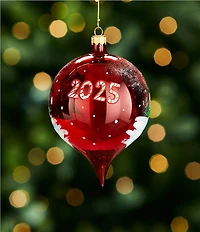 Trimsetter Teddy Bear Finial Hand Painted Glass Ornament