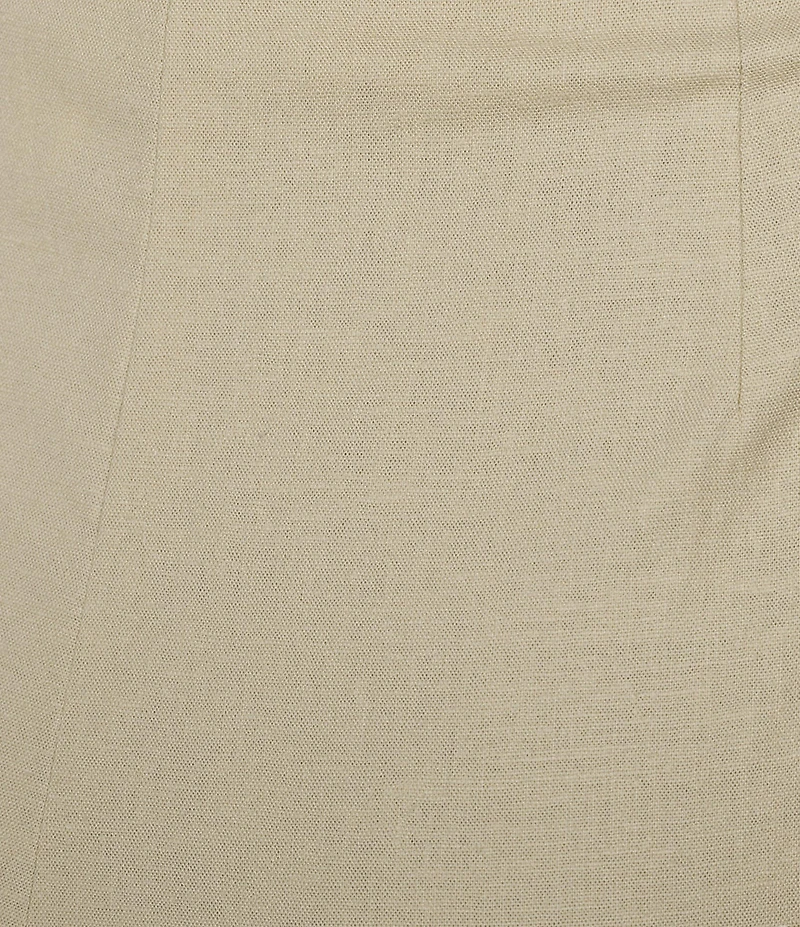 Trina Turk Abbey Stretch Linen Flat Front Notch Hem Crop Coordinating Pants