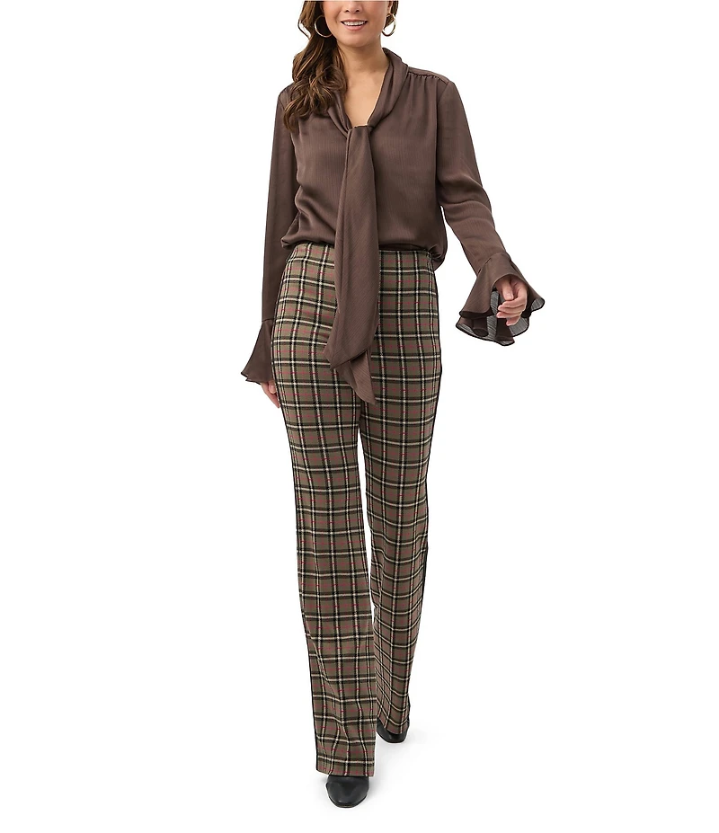 Trina Turk Alora Georgette Tie V-Neck Long Bell Sleeve Blouse