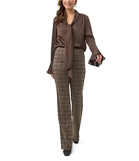 Trina Turk Alora Georgette Tie V-Neck Long Bell Sleeve Blouse