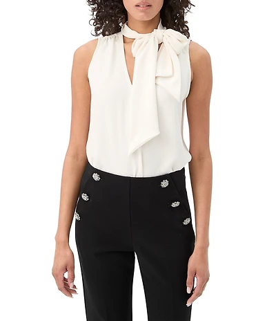 Trina Turk Alora Georgette Tie V-Neck Sleeveless Blouse