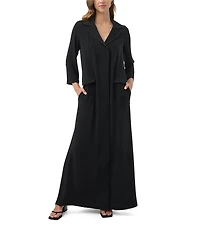 Trina Turk Annecy Georgette Notch Lapel Long Sleeve Maxi Dress