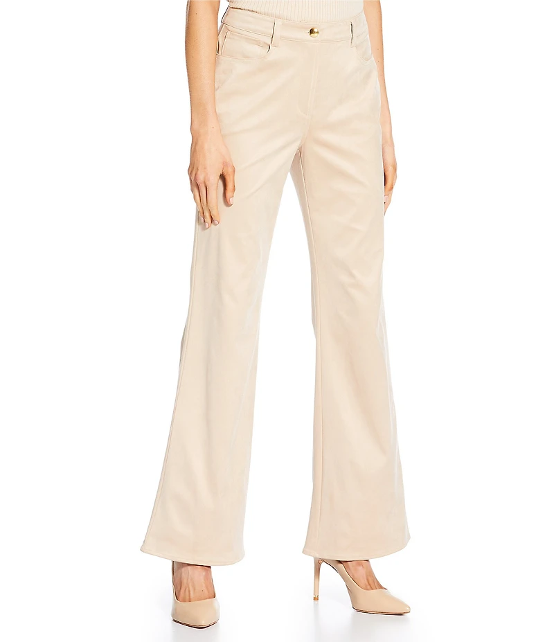 Trina Turk Apple Bottom Faux Suede Flare Leg Pants
