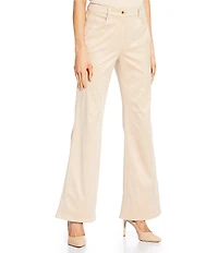 Trina Turk Apple Bottom Faux Suede Flare Leg Pants
