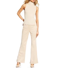 Trina Turk Apple Bottom Faux Suede Flare Leg Pants