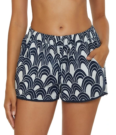 Trina Turk Arches Woven Fringe Trim Swim Cover-Up Shorts