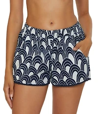 Trina Turk Arches Woven Fringe Trim Swim Cover-Up Shorts