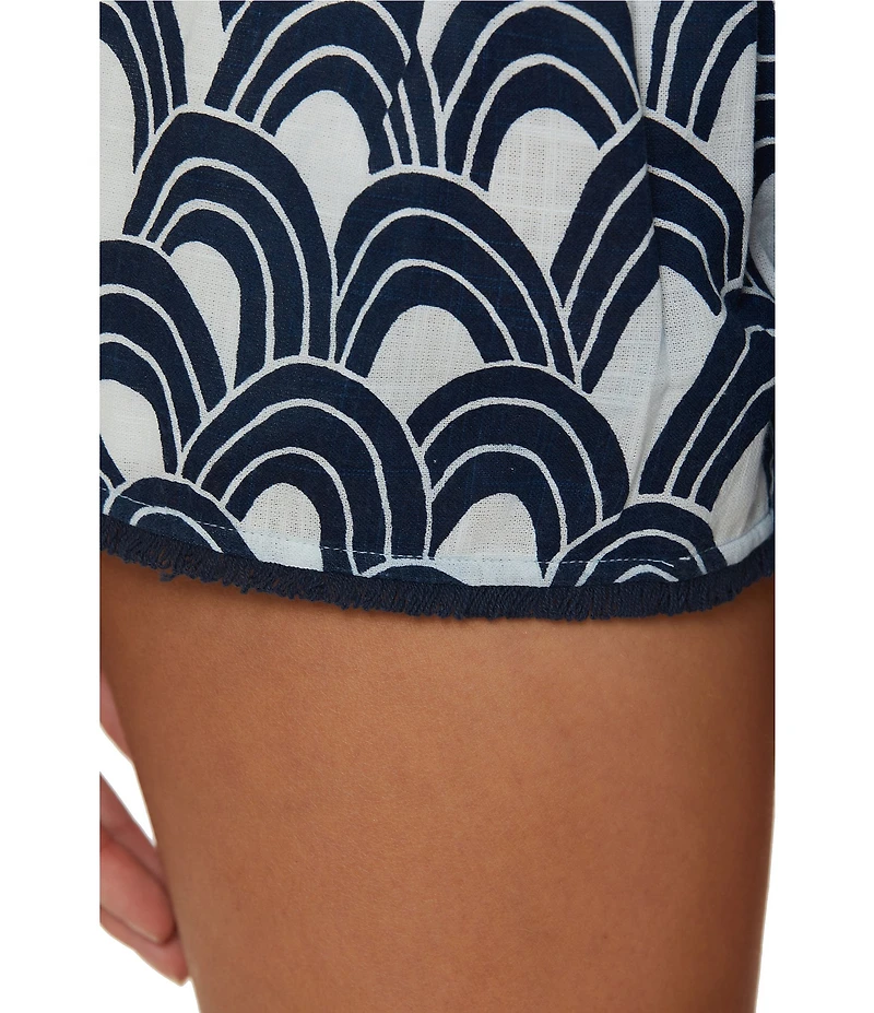 Trina Turk Arches Woven Fringe Trim Swim Cover-Up Shorts