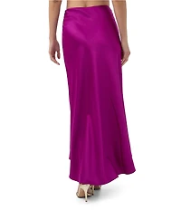 Trina Turk Aspen Satin Ruched Front High-Low Skirt