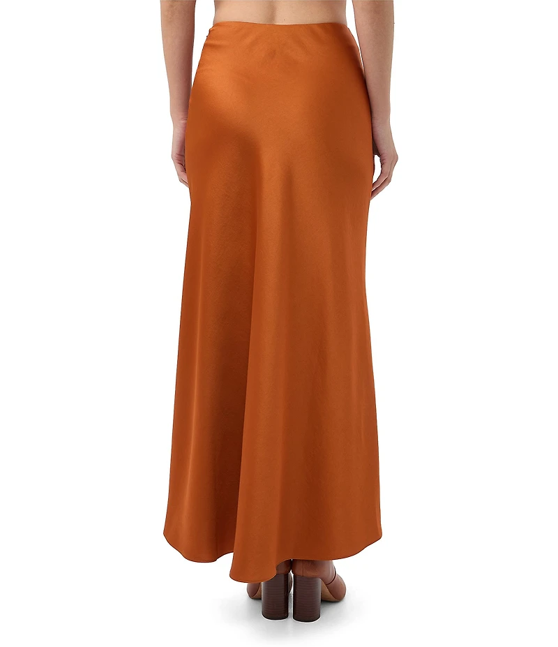 Trina Turk Aspen Satin Ruched Front High-Low Skirt