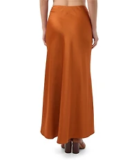 Trina Turk Aspen Satin Ruched Front High-Low Skirt