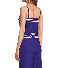 Trina Turk Avignon Stretch Linen Square Neck Sleeveless Coordinating Top