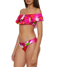Trina Turk Bloom Shirred Tab Side Hipster Swim Bottom