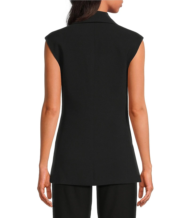 Trina Turk Boabab Notch Lapel V-Neck Cap Sleeve Jacket Vest