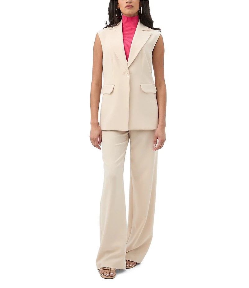 Trina Turk Boabab Notch Lapel V-Neck Cap Sleeve Jacket Vest