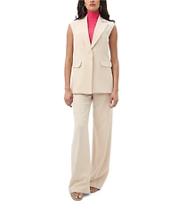 Trina Turk Boabab Notch Lapel V-Neck Cap Sleeve Jacket Vest
