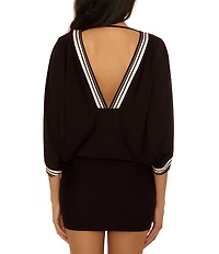 Trina Turk Bougainvillea Floral Placement Print Mini Swim Cover-Up