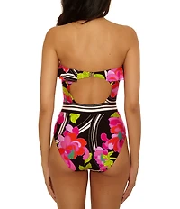 Trina Turk Bougainvillea Floral Ruffle One-Piece Swimsuit