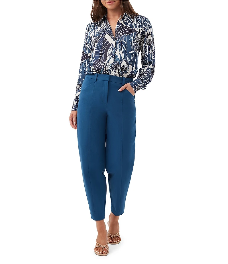 Trina Turk Cassavetes Printed Point Collar Long Sleeve Button Down Shirt