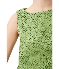Trina Turk Cayley Geometric Lace Boat Neck Sleeveless Coordinating Boxy Top